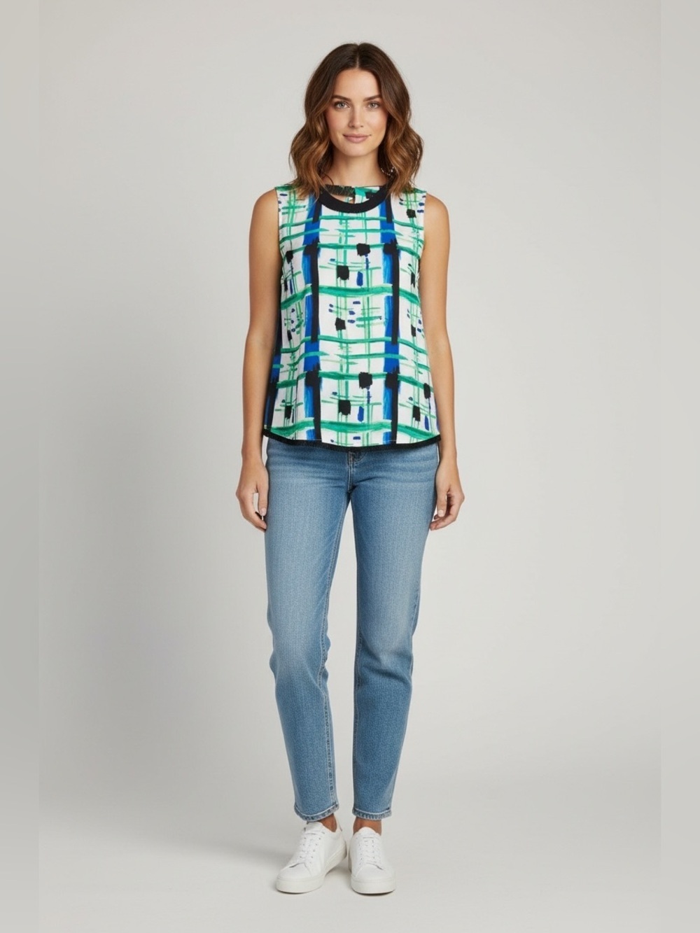 Karl Lagerfeld Sleeveless Fringe Trim Women’s Top Size Large NWT